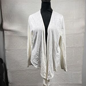 Belle by Kim Gravel Women's Medium Cardigan Top White‎ Open Front Y2K Cottage